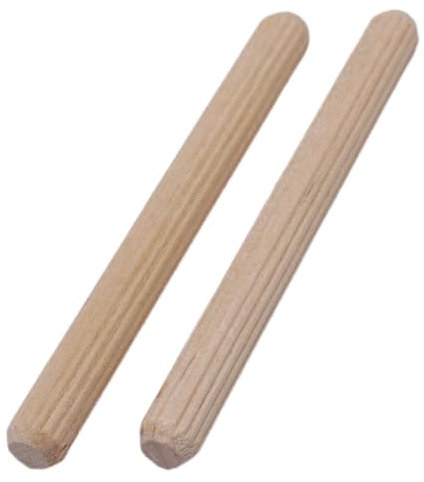 SKIR'CO (200 piezas) Tacos de Madera 6 x 60 mm, Tacos de Madera Ranurados, Pasadores acanalados para Muebles, Tacos Ranurados