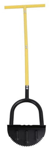 Asixxsix Nuevo cortabordes Manual, cortabordes de jardín de 96 cm, cortabordes de Acero al Carbono con Dientes de Sierra, cortabordes de Media Luna con Mango en T para aceras, calzadas