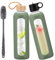 HYDRAGLAZIC 950ml Glass Water Bottle With 2 Lids-Flip Straw Lid, Bamboo Lid, Glass Water Bottle With Silicone Sleeve, Motivational Time Marker, Glass Juice Bottle for Cold Drink,Olive