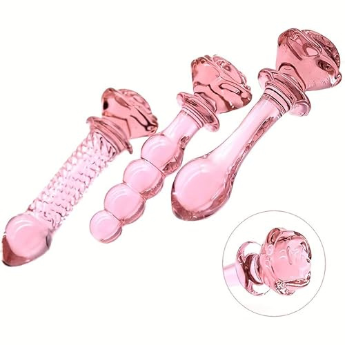 Crystal Fitness Massage Hip Plugs 3st, Rosa Typ Vattentätt Glasmaterial, Sport Fitness Slappna av Kroppsmuskler (Rosa)