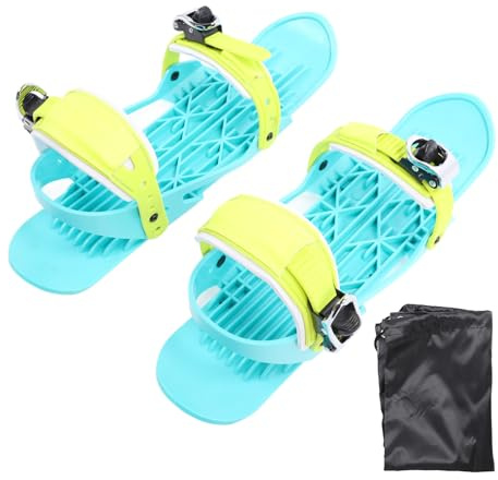 Mini skidåkning nylon bärbar justerbar korta snöskridskor skidor med förvaringväska för vinter utomhus sportbarn vuxna (Stor storlek)