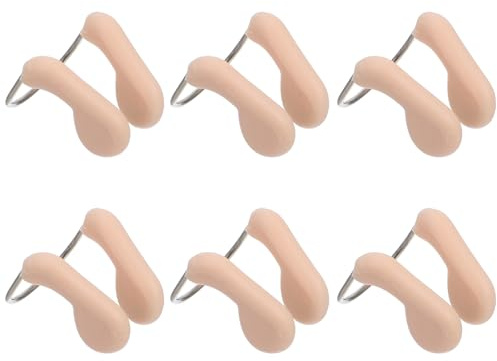 Totority Swimming Nose Clip 6 Pack Waterproof Silicone Nose Clip for Adults and Kids Anti-Choking Swim Training Plug for Pool Diving Snorkeling Flesh Color