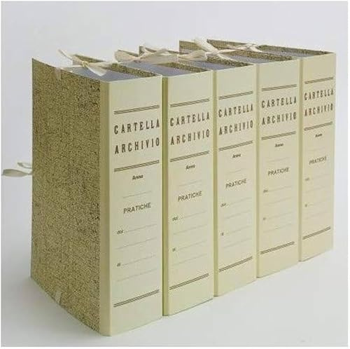 25 Faldoni - Cartelle archivio con lacci - Dorso 20 cm - 25x35cm - In cartone rigido rivestito - adatto per archiviazione documenti, colore beige
