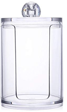 Cotton Bud Holder Cotton Bud Dispenser Cotton Wool Holder Clear Jar Plastic Acrylic Case For Cotton Balls,Cotton Swabs,Q-tips,Makeup Pads Storage