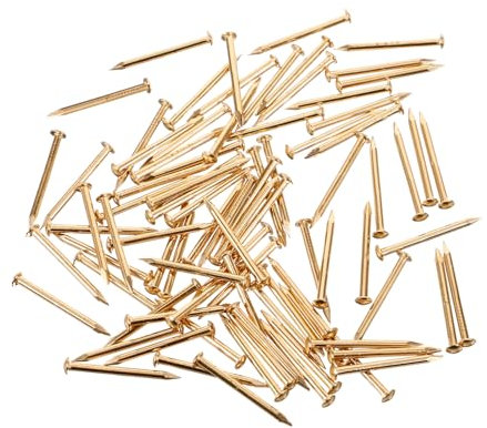 EXCEART 100pezzi Chiodi Ottone Rotonda per Falegnameria e Decorazioni per Cerniere Scatole Decorative e Progetti Te