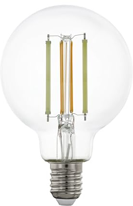EGLO connect.z Smart-Home LED Leuchtmittel E27, G80, ZigBee, App und Sprachsteuerung Alexa, dimmbar, Lichtfarbe einstellbar (warmweiß-kaltweiß), 700 Lumen, 6 Watt, Vintage-Glühbirne klar