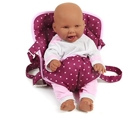 Bayer Chic 2000 Puppentragegurt für Baby-Puppen, Puppentrage, Puppenzubehör, Dots Brombeere, lila, pink