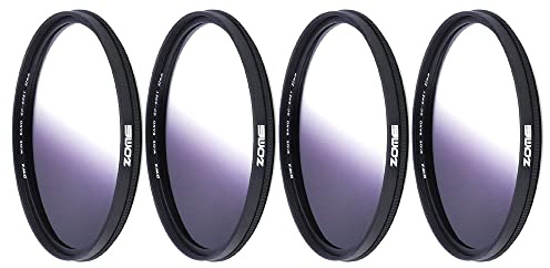 Zomei 82 mm Ultra Sottile Lens Set Filtro Obiettivo Fotocamera Graduato Gray+Blu+Rosso+Arancione, Filtro Lente Graduale Densità Neutra