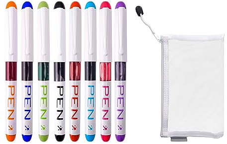 TAFACE 8 bolígrafos de colores con 1 estuche, lápices de caligrafía multicolor de punta fina, adecuados para graffiti, bocetos, caligrafía (8 colores)