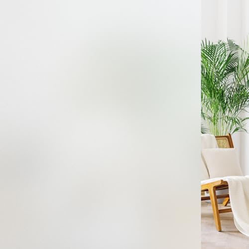 Haton Frosted Window Film Privacy for Glass, Matt, 90x400cm | Opaque Glass Sticker Self Adhesive Roll UV Block No Glue Static Cling Vinyl Covering for Bathroom Home and Office