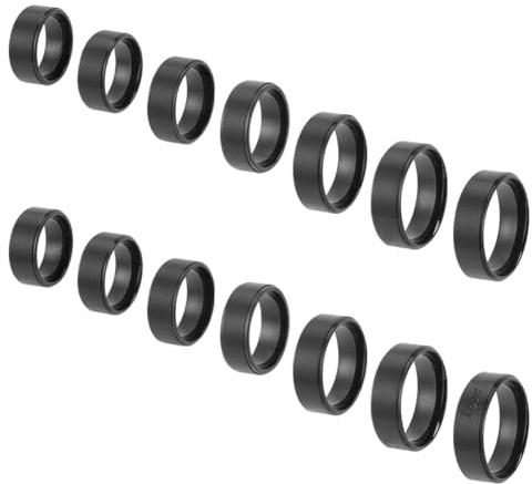 UNICRAFTALE 14 st 7 storlekar rostfritt stål ring tomma fingerringar tillverkning tillbehör svart vanlig bred band ring set