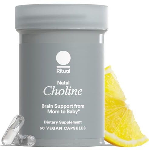 Ritual Natal Choline Supplement - 550mg - to Support Baby’s Cognitive Function When Taken During Pregnancy and Postpartum Choline Content in Breastmilk* - Vegan - Citrus - 30 Capsules - 30 Servings