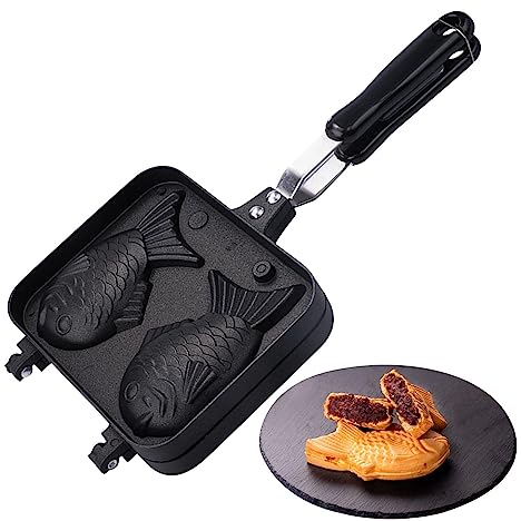 Taiyaki - Molde para tartas con forma de pescado, para hacer gofres de cocina, antiadherente, en forma de pescado, para cocinar en casa para natillas, mantequilla de maní y queso crema
