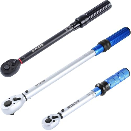 TECPO Drehmomentschlüssel Set [1/4 5-25Nm] [3/8 10-60Nm] [1/2 40-220Nm]