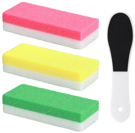 Lot de 3 éponges à récurer les pieds, 1 planche à récurer double face pour les pieds, brosse à récurer les pieds en pierre ponce, outil pour enlever la peau morte