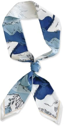 LumiSyne Foulard En Soie Étroit Femme Filles Écharpe Maigre Longue Imprimé Fleur Feuille Style Pastoral Frais Légers Satin Fichu Cravate Foulard Cheveux Bandeau Au Poignet Poignée Ruban