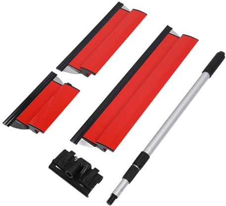 Ensemble de Lames D'écrémage pour Cloisons Sèches, Lame en Acier Inoxydable et Tige D'extension de Longueur Réglable, Spatule de Lissage pour Cloisons Sèches pour Plafond Mural