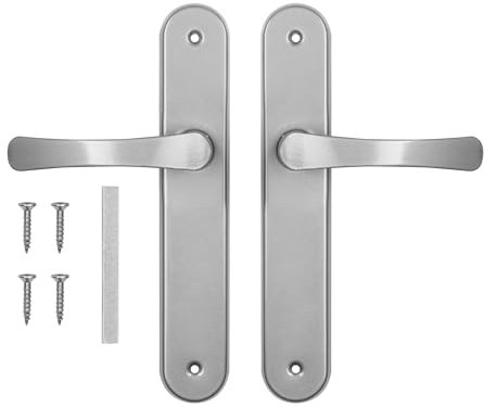 ADGO Tirador de puerta - tirador de puerta - juego de tiradores - tirador de puerta delantera - juego de tiradores de puerta interior-tiradores de puerta - juego de placas largas - plateado - aluminio