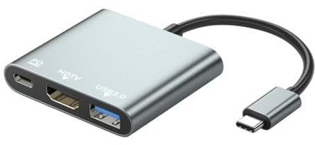 Hub USB C 3 en 1 para adaptador Nintendo Switch 4K HDMI, puertos USB 3.0, dongle USB C de 100 W para iPad Pro M4 MacBook Pro/Air, Mac mini, iPhone 16, Steam Deck, Samsung Dex S25 Tpye C Dock