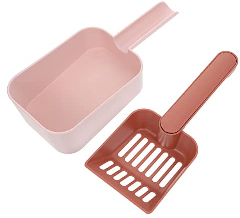 HOMOBABE 1set Cat Litter Scoop with Dustpan Ergonomic Design Sturdy Material Compact Pet Cleaning Kit for Cleanup Wide Mouth for Hygiene and Convenience