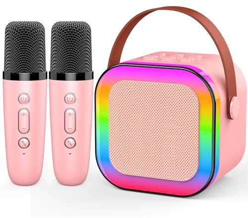 Dislocati Regalo Bambina 3-12 Anni,Microfono Karaoke per Bambini Regalo Natale Giochi Bambina 3-12 Anni Karaoke con Microfono Bluetooth Regalo Ragazza Giocattoli Bambini 4-12 Anni