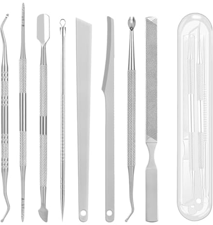 8 Stück Set Eingewachsene und Nagelfeile, Kit zur Entfernung eingewachsener Zehennägel aus Edelstahl, Edelstahl Maniküre Nagelfeile Pediküre Fußpflege Werkzeuge für Hand Füße