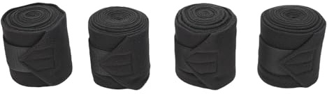 Fdit Lot de 4 Bandes de en Polaire pour Chevaux, Bandeaux de Jambes Réglables pour L'entraînement et L'équitation, Bandages de Protection des Jambes de Cheval pour Les Sports (Black)
