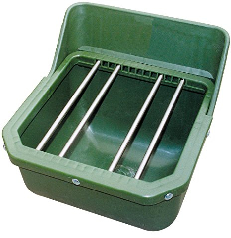 Kerbl 32465 Kraftfuttertrog-Fohlentrog mit Metallstäbe, 9 L EU, grün