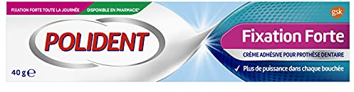 Polident Crema fissativa Forte per tutto il giorno, per protesi dentali parziali o complete, gel crema fissativa, 40 g