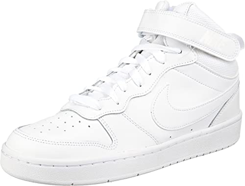 Nike Court Borough MID 2 (GS) Sneaker, White/White-White, 36.5 EU