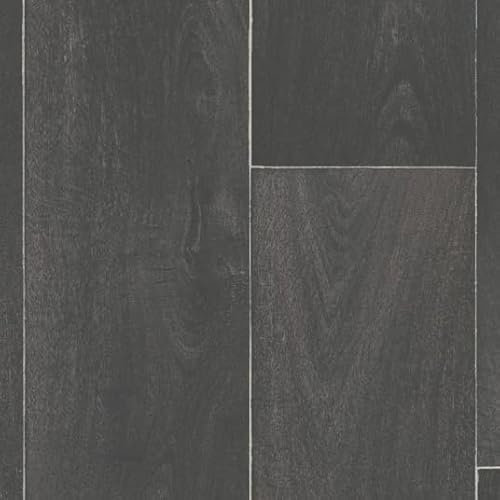 Sol PVC Best - Effet parquet Vieilli - Bois Gris Anthracite - Rouleau de 4m x 3.00m