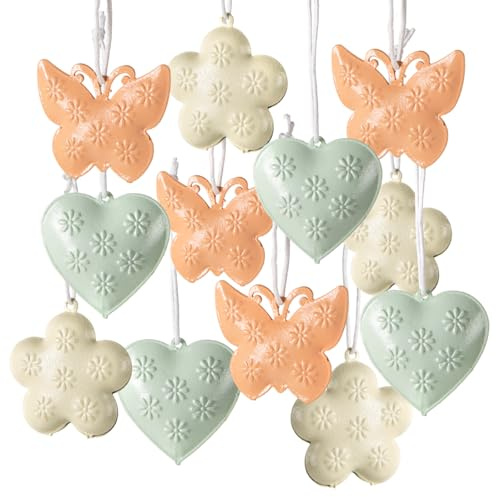 12 Herzanhänger 4 cm Metall – Geschenk für Ihn | Jahrestag Verlobung Hochzeit feines Detail Frühling Sommer Herbst