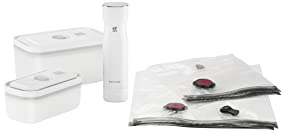 ZWILLING 36807-006 Vacuum Starter Set, 7-pcs | Plastic Fresh & Save Airtight Kitchen Canisters, Multicoloured, Small