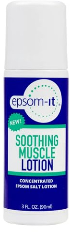 EPSOM-IT Muscle Recovery Lotion Natural Roll-On Concentrated Magnesium Sulfate Cream fortified with Arnica for Muscle Pain, Stiffness, Running, Sprains, Exercise, Walking (Rollerball)