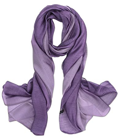 LumiSyne Sciarpa In Misto Seta Donna Cuciture a Colori Sfumata Cotone Lino Sciarpe Morbido Leggere Scialle Stole Protezione Solare Quattro Stagioni