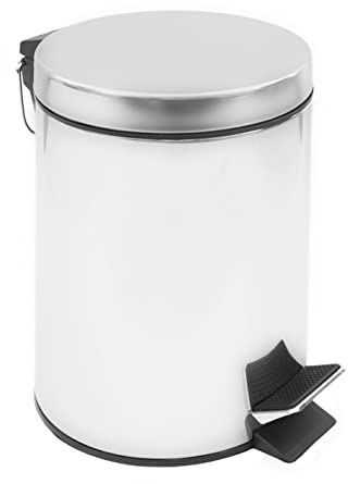 MAURY'S PATTUMIERA INOX TONDA A PEDALE CON TECNOLOGIA SOFT CLOSE (12 Litri, Silver)