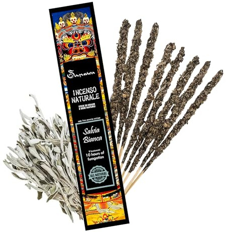 Samsara Incenso peruviano in bastoncini Salvia Bianca - Stick di grani e erbe 100% naturali - fatto a mano in perù