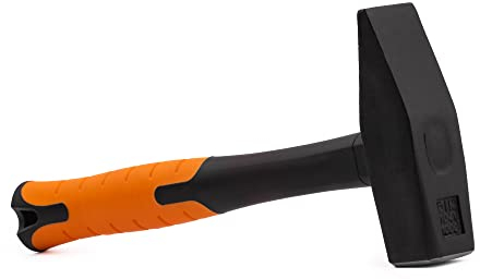 Mivos Martillo de Cerrajero 1000 g con Cabreza de Acero - Martillo de Carpintero con Mango de Fibra de Vidrio e Amortiguación de Vibraciones - Martillo de Mecánico y Banco - DIN 1041