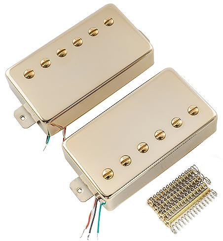 Artec LPA210 Alnico 5 Covered Standard Humbucker Tonabnehmer Hals Steg Pickups Set für Les Paul Style E-Gitarre, Gold