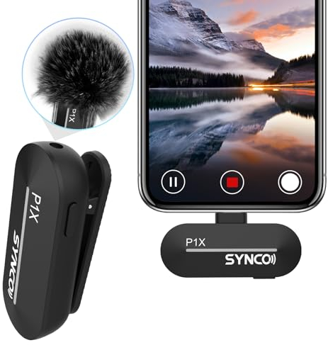 SYNCO Wireless Lavalier Microphone, Type-C USB-C P1XT Professional Lapel Mic for Tiktok, YouTube, Streaming, Vlog Video Recording, Wireless Microphone for Andriod Phone, Type-C Action Camera