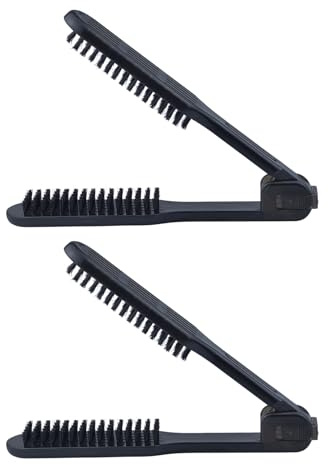 Pettine per raddrizzare i capelli su entrambi i lati, resistente al calore, antistatico, con manico, per capelli