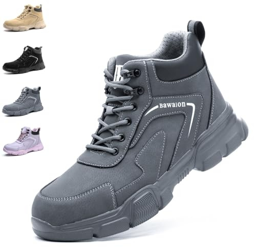 Nasogetch Safety Boots Waterproof Work Boots Lightweight Steel Toe Cap Boots for Men Women Safety Trainers Non-Slip 9193 Blue 9 UK Label Size 43