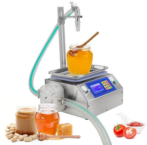 Honey Bottle Filling Machine,10-10000ml Automatic Quantitative Viscous Bottling Equipment Filling Machine, 7L/min Quick Fill Honey Filler for Shampoo Syrup Edible Oil Paste Tomato Sauce