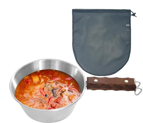 Cuenco de camping de acero inoxidable con asa, cuencos de viaje de acero inoxidable para adultos, utensilio de mochilero de 2000 ml, plato de sopa de senderismo, vajilla de senderismo, taza de