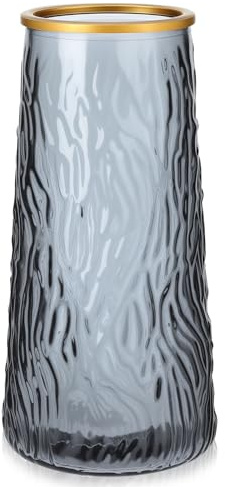 Vasi in Vetro per Decorazioni da Tavola, Vasi da Fiori Moderni, Vaso in Vetro per Fiori, Vaso Decorativi Trasparenti per Tulipani, Orchidee, Rose, Soggiorno, Mensole, Tavolo, Casa (Alti 20 cm)