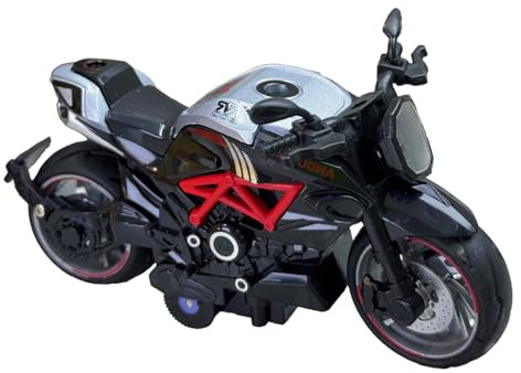 YORISMAL Aleación Spring-Back Motocicleta, Modelo de Motocicleta, Juguete de Retracción, Juguete Educativo para Niños, Adecuado para Cumpleaños y Ocasiones Especiales (Smog Grey)