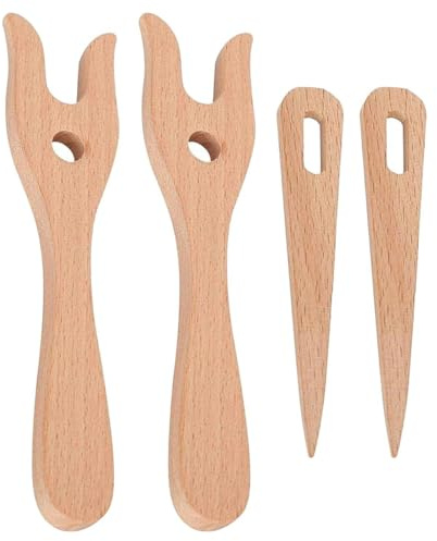 GTYHH Set di Forchette per Maglieria in Legno da 2 Pezzi, Forchetta per Maglieria Creativa, Strumenti Fai-da-Te Fatti A Mano, Adatti per Braccialetti E Collane.