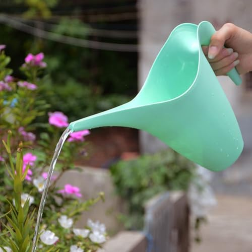 Regadera de plástico con boquilla larga para plantas de interior, jarra de riego de jardín de 1 litro para verter con precisión, riego ligero para macetas, azul cian