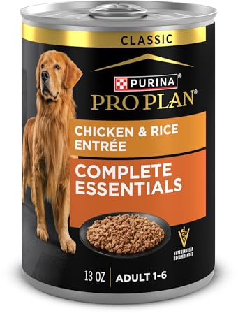 Purina Pro Plan Complete Essentials Classic Pate Dog Food, Chicken and Rice Entrée - (Pack of 12) 13 oz. Cans
