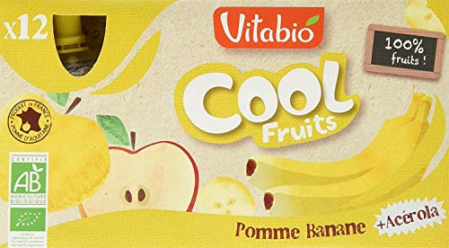 Offre 10+2 - Compotes Cool Fruits Bio - Pomme Banane - Gourdes de 90g